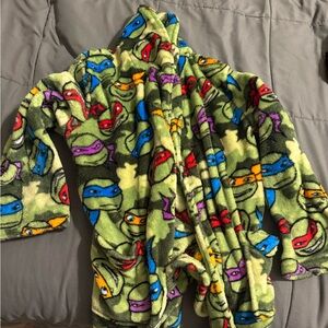 Nickelodeon Ninja Turtle Kids Robe - Green and Multicolor